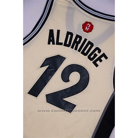Maglia Natale 2015 San Antonio Spurs LaMarcus Aldridge #12 Bianco